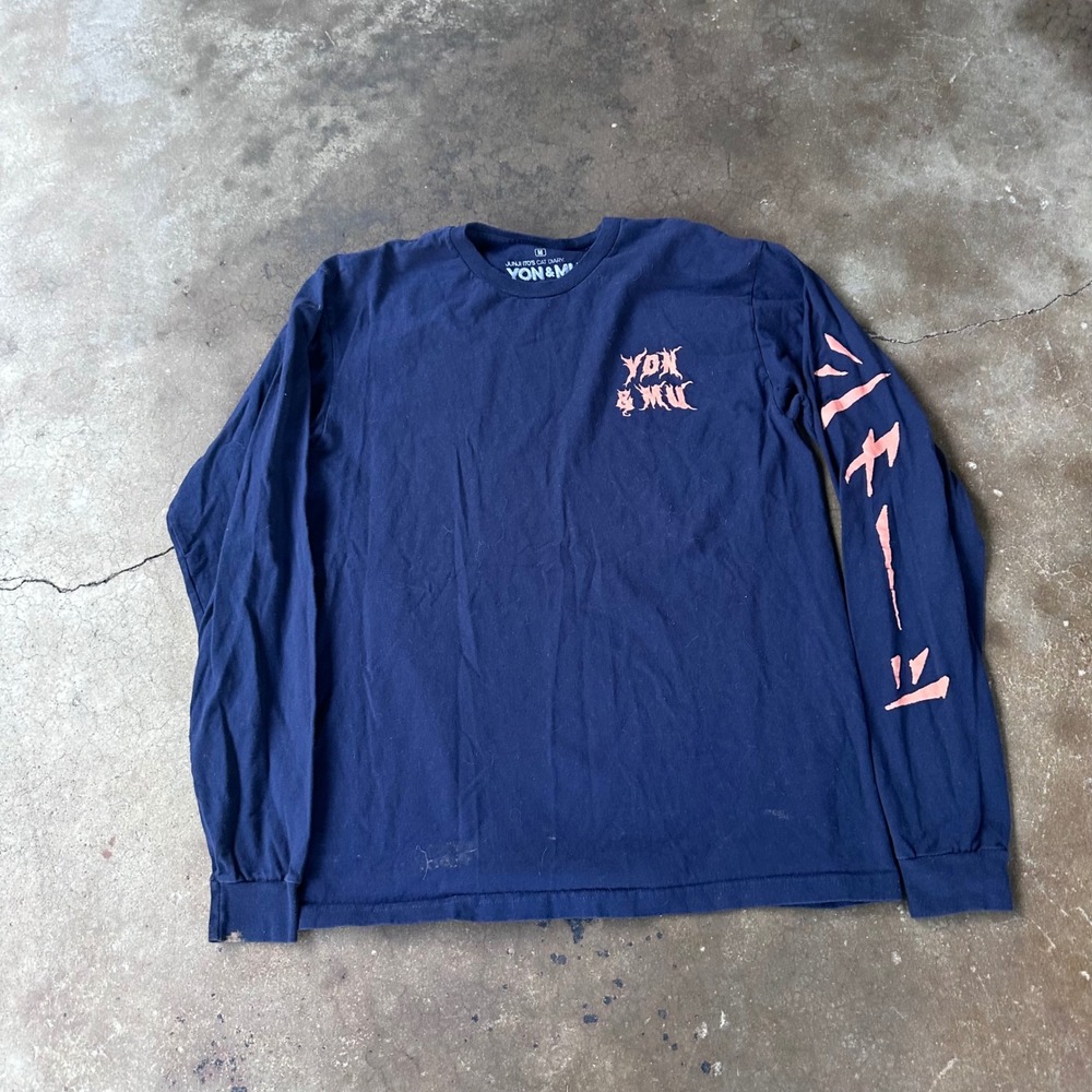 Ripple Junction Long Sleeve Shirt Mens Medium Navy Good Junji Ito Cat Diary Tee